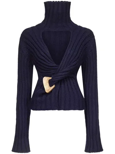 Area High-neck Sweater In Midnight Blue