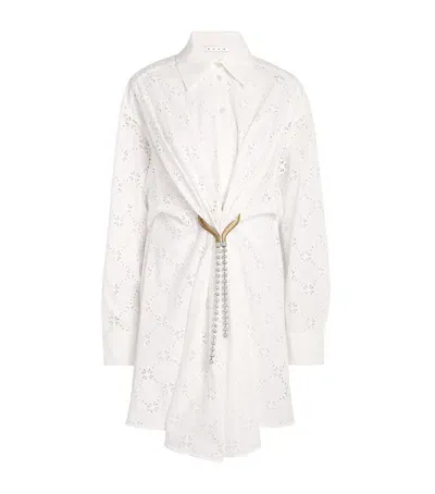 Area Nyc Broderie Anglaise Mini Dress In White