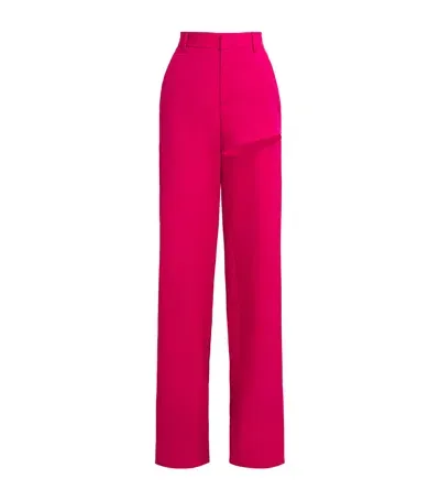 Area Nyc Wool Cut-out Tuxedo Trousers In Pink