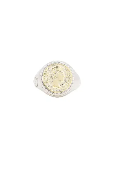 Aries Signet Ring In Silver & Gold