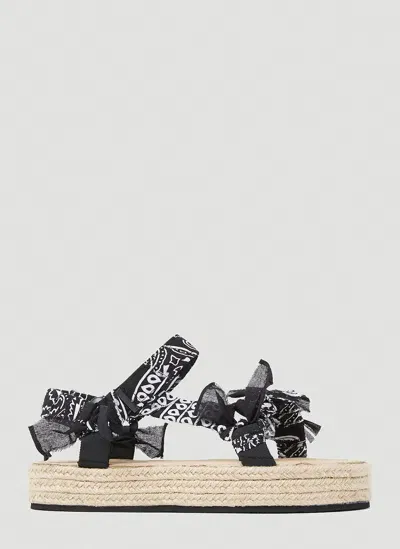 Arizona Love Paisley-print Open-toe Sandals In Black