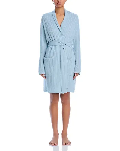 Arlotta Cashmere Chevron Short Robe In Seafoam