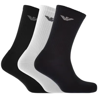 Armani Collezioni Emporio Armani 3 Pack Socks In Black