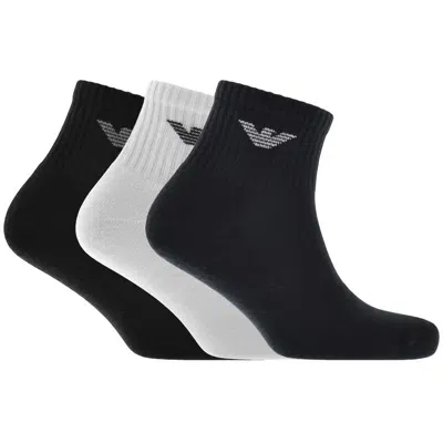 Armani Collezioni Emporio Armani 3 Pack Trainer Socks In White