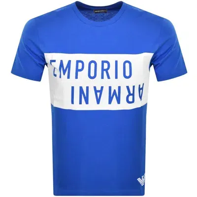 Armani Collezioni Emporio Armani Logo T Shirt Blue