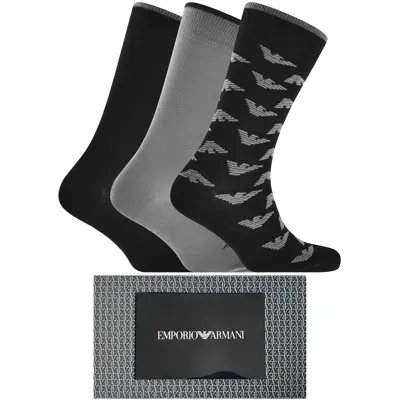 Armani Collezioni Emporio Armani Three Pack Socks Gift Set Black