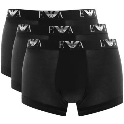 Armani Collezioni Emporio Armani Underwear 3 Pack Trunks Black