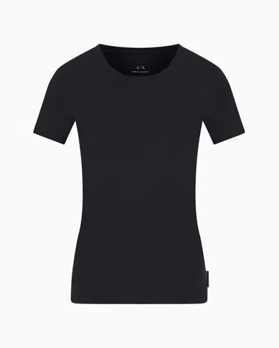 Armani Exchange Basic Regular Fit T-shirt In Pima Cotton In Black