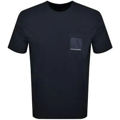 Armani Exchange Crew Neck Logo T Shirt Navy