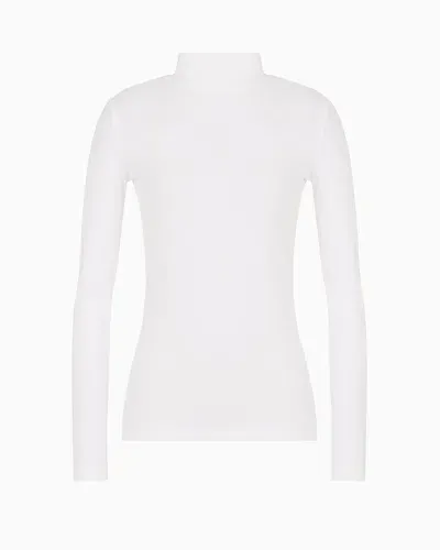 Armani Exchange High Neck Top In White