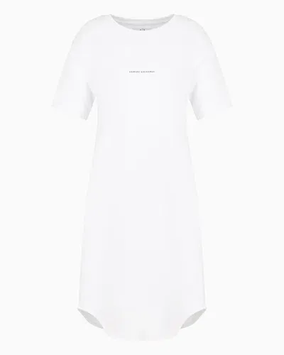 Armani Exchange Jersey T-dress With Embossed Logo In White