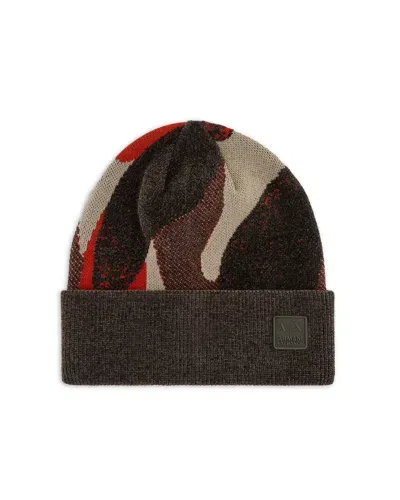 Armani Exchange Knitted Hat In Orange