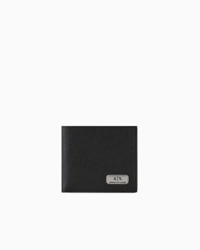 Armani Exchange Leather Bifold Wallet In Black