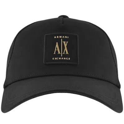 Armani Exchange Logo-patch Baseball Cap In Black