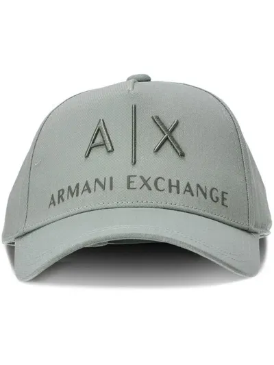 Armani Exchange Logo Cap In Green