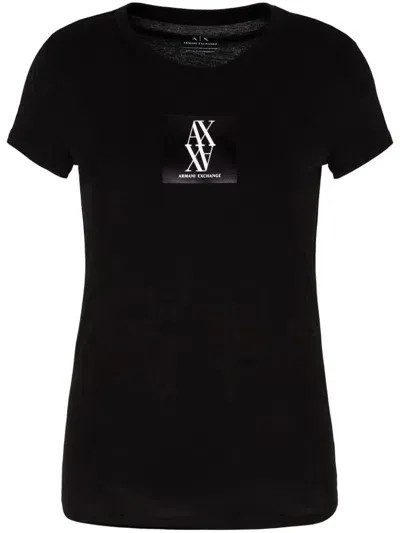 Armani Exchange Logo Patch T-shirt In Black