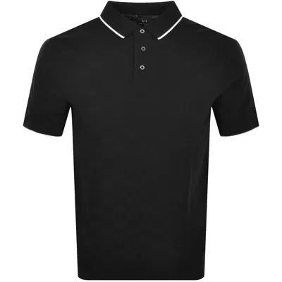 Armani Exchange Logo Polo T Shirt Black