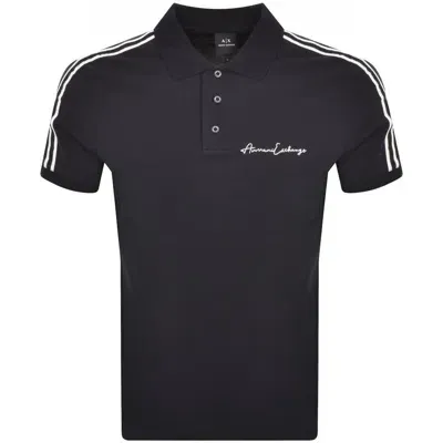 Armani Exchange Logo Polo T Shirt Navy