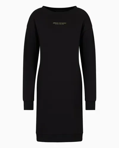 Armani Exchange Milan/new York Sweatshirt Midi Dress In Black