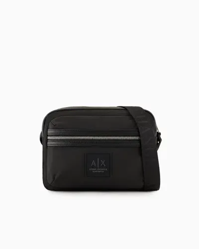 Armani Exchange Nylon Shoulder Bag In Black