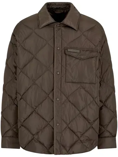 Armani Exchange Quilted Jacket In Green