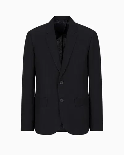 Armani Exchange Single-breasted Two-button Jacket In Black