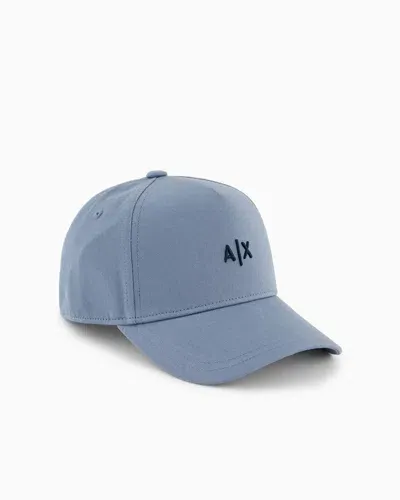 Armani Exchange Visor Cap With Logo In Blue