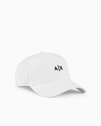 Armani Exchange Visor Cap With Logo In White