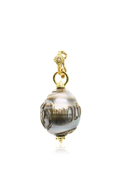 Armenta 18k Yellow Gold And Sterling Silver; Diamond And Pearl Charm In Grey