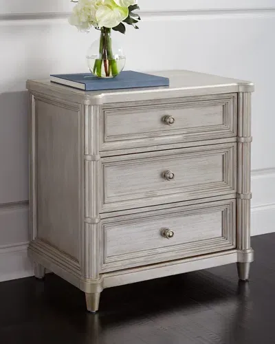 A.r.t. Furniture Blissany Three-drawer Nightstand In Silver