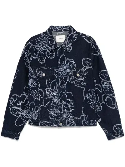 Arte Flower Stitch Jacket In Blue