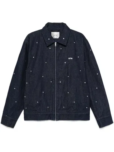 Arte Heart Denim Jacket In Navy