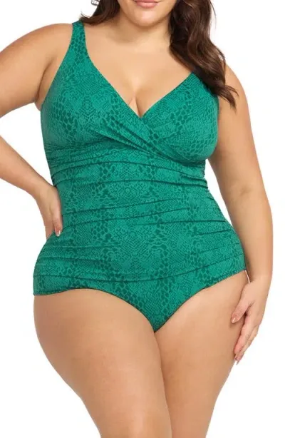 Artesands Ekhis Delacroix One-piece Swimsuit In Green