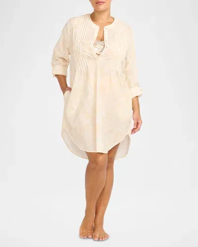 Artesands Plus Size Areca Cea Gershwin Shirtdress Coverup In Cream