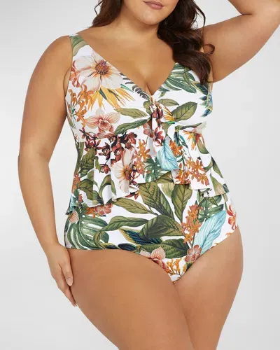 Artesands Plus Size Into The Saltu Chagall One-piece Swimsuit In White