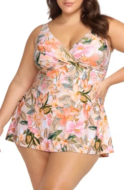 Artesands Titania Delacroix Cross Front Swimdress In Natural