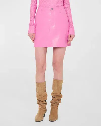 As By Df Dixie Recycled Leather Mini Skirt In Aurora Pink