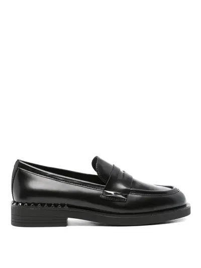 Ash Leather  Whisper Loafers In Black