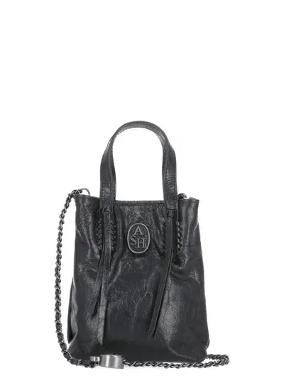 Ash Logo Plaque Tote Bag In Black