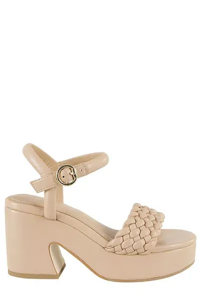 Ash Open Toe Heeled Sandals In Beige