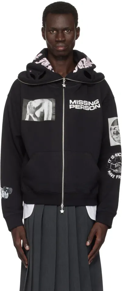 Ashley Williams Black 'missing Person' Butterfly Hoodie