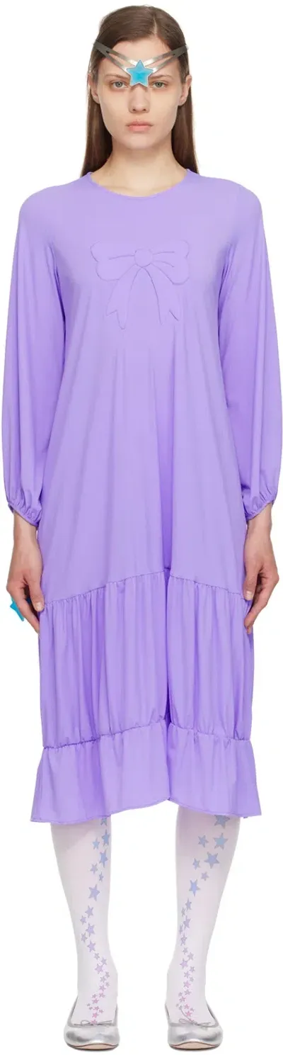 Ashley Williams Purple 3d Bow Maxi Dress