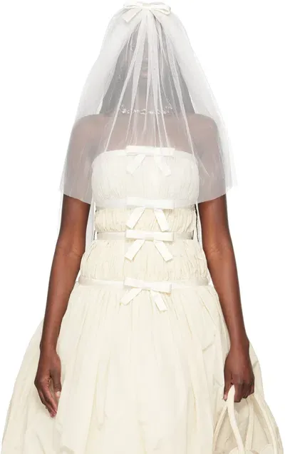 Ashley Williams Ssense Exclusive White Bow Veil