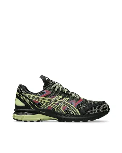 Asics Us4-s Gel Terrain Rubber-trimmed Mesh Sneakers In 001 Black/neon Lime