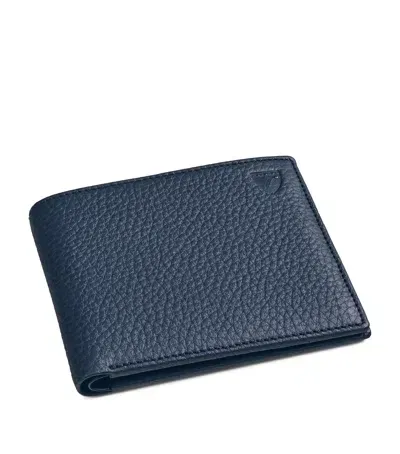 Aspinal Of London Classic Billfold Leather Wallet In Blue