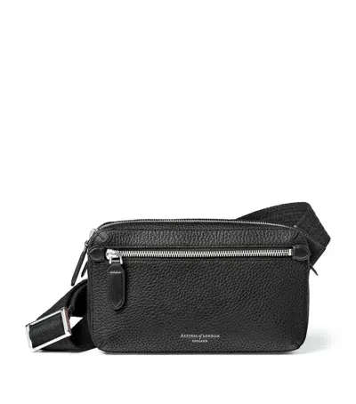 Aspinal Of London Leather Reporter Compact Belt Bag In Black