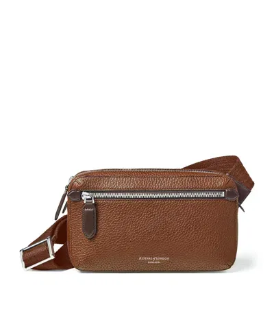 Aspinal Of London Leather Reporter Compact Belt Bag In Brown