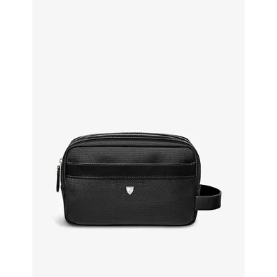 Aspinal Of London Leather Wash Bag In Black