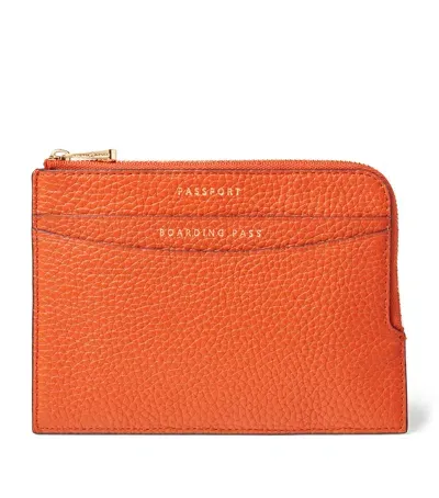 Aspinal Of London Travel Card Holder In Orange