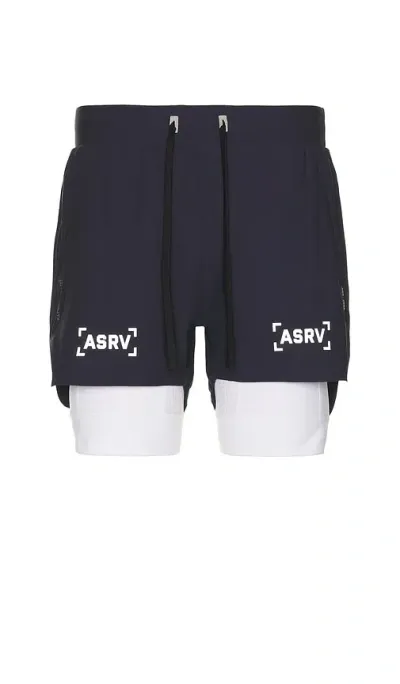 Asrv Tetra Lite 5 Liner Short In Navy Bracket & White